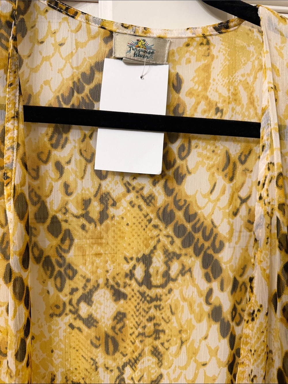 Yellow Snake-Print Tiered Maxi Dress - Picture 3 of 3